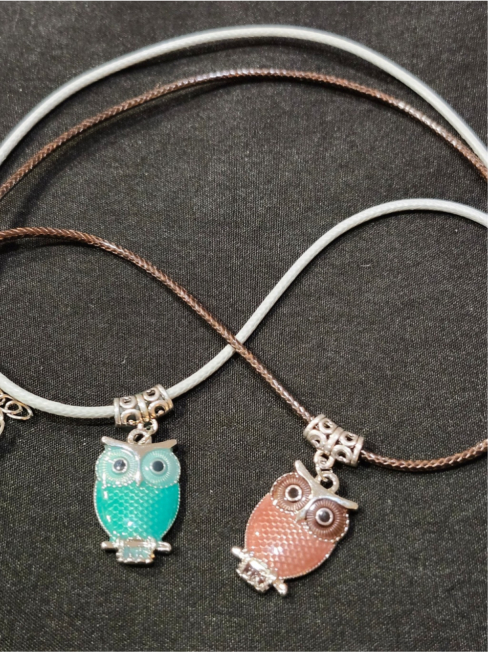 2 Owl Pendant Necklaces